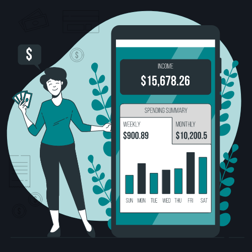Fintech digital solutions illustration
